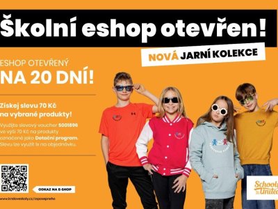 ŠKOLNÍ E-SHOP OTEVŘEN! Nová jarní kolekce!